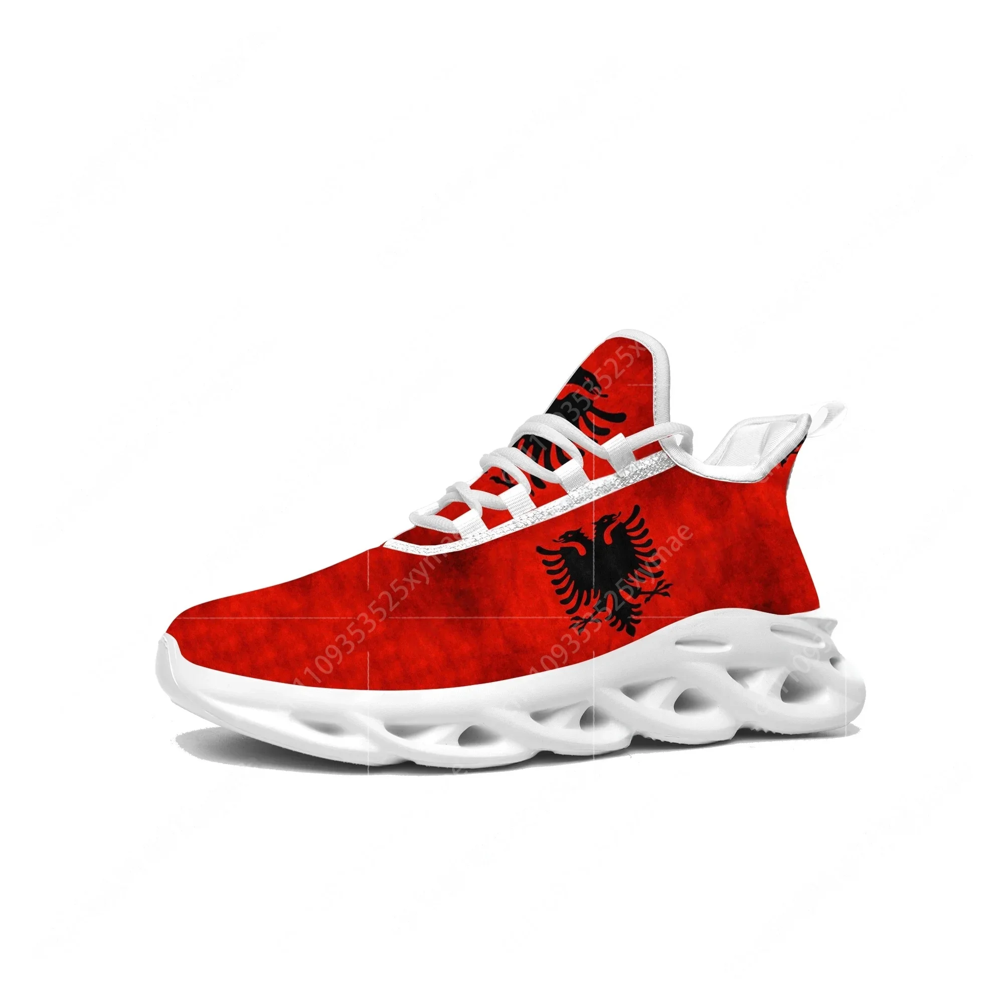 Women'S Fashion Running Shoes - أحذية رياضية مسطحة بعلم ألبانيا للرجال