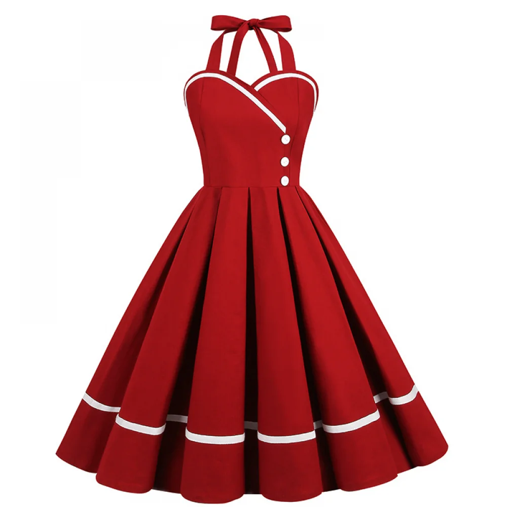 Women Fashion 80S - هالوين 50s 60s 80s فستان ريترو