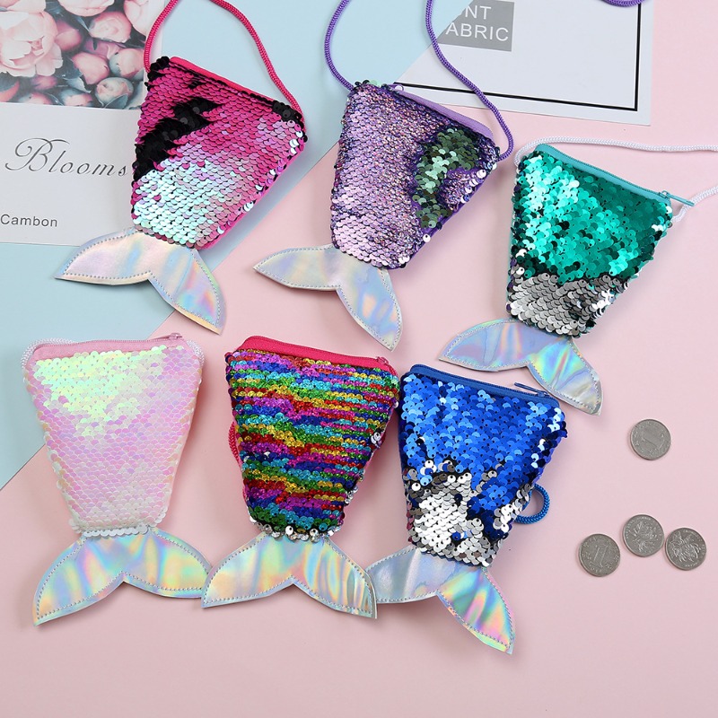 Coin Purse Women - محفظة نقود مزينة بالترتر مع حبل