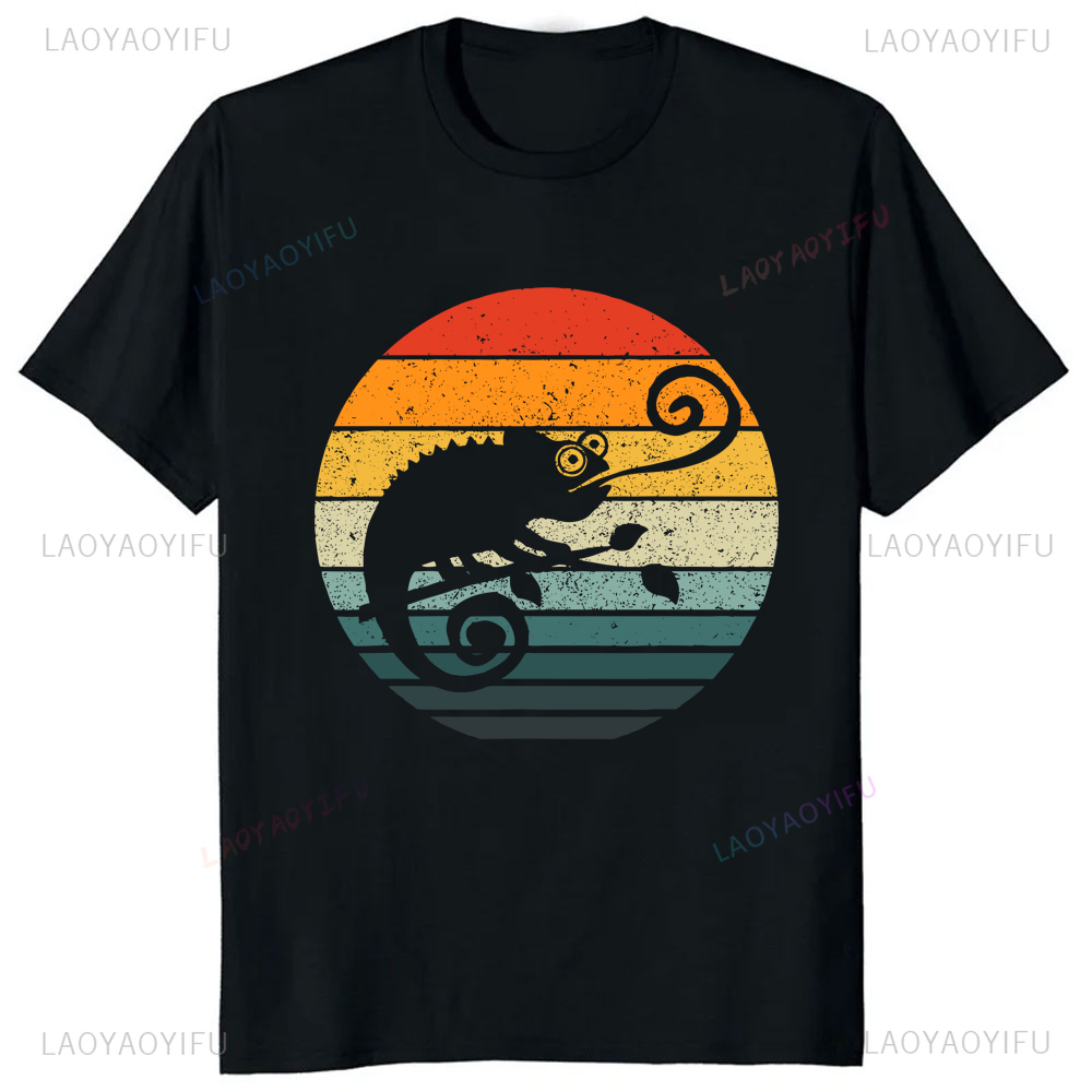 Women'S Fashion Graphic Tees - مضحك الكرتون الظل الجرافيك Pinted الحرباء