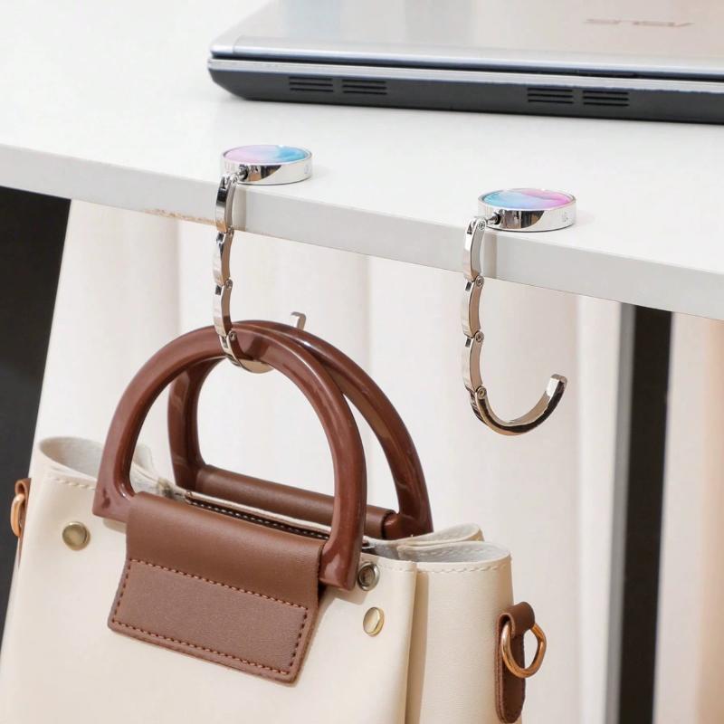 Women Fashion Handbags - خطاف حقيبة يد قابل للطي بتصميم