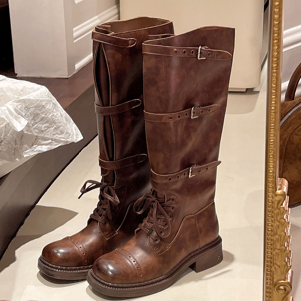 المرأة حذاء برقبة للركبة خمر ح - مراجعة Women'S Fashion Leather Boots وسعره
