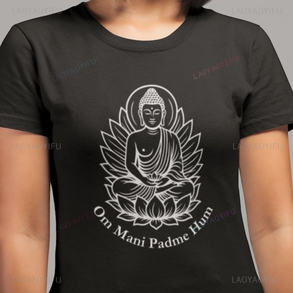 بوذا لوتس التأمل الجرافيك التي - مراجعة Women'S Fashion Graphic Tees وسعره