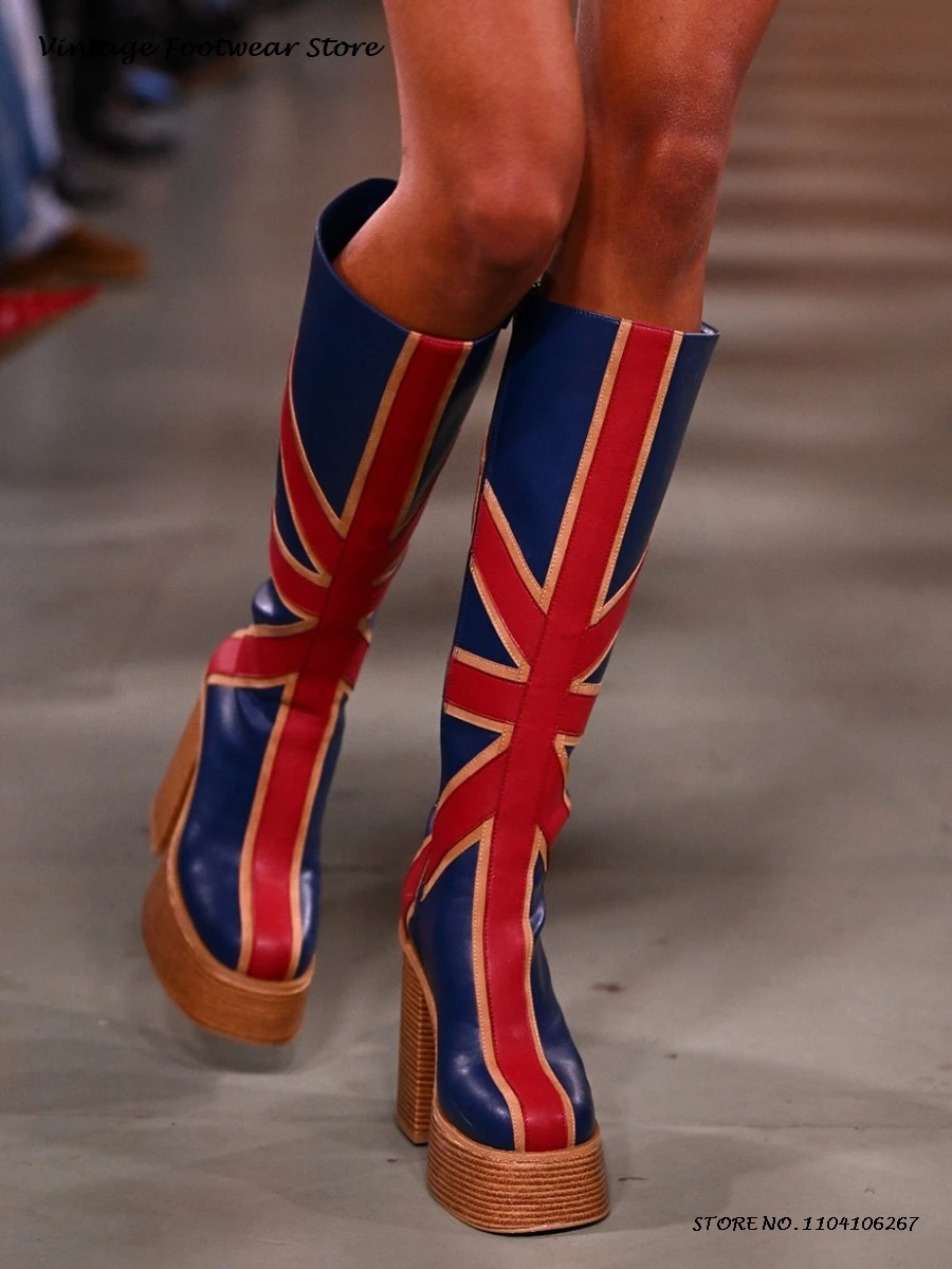 خليط الجلود منصة الركبة الأحذي - مراجعة Women'S Fashion Leather Boots وسعره