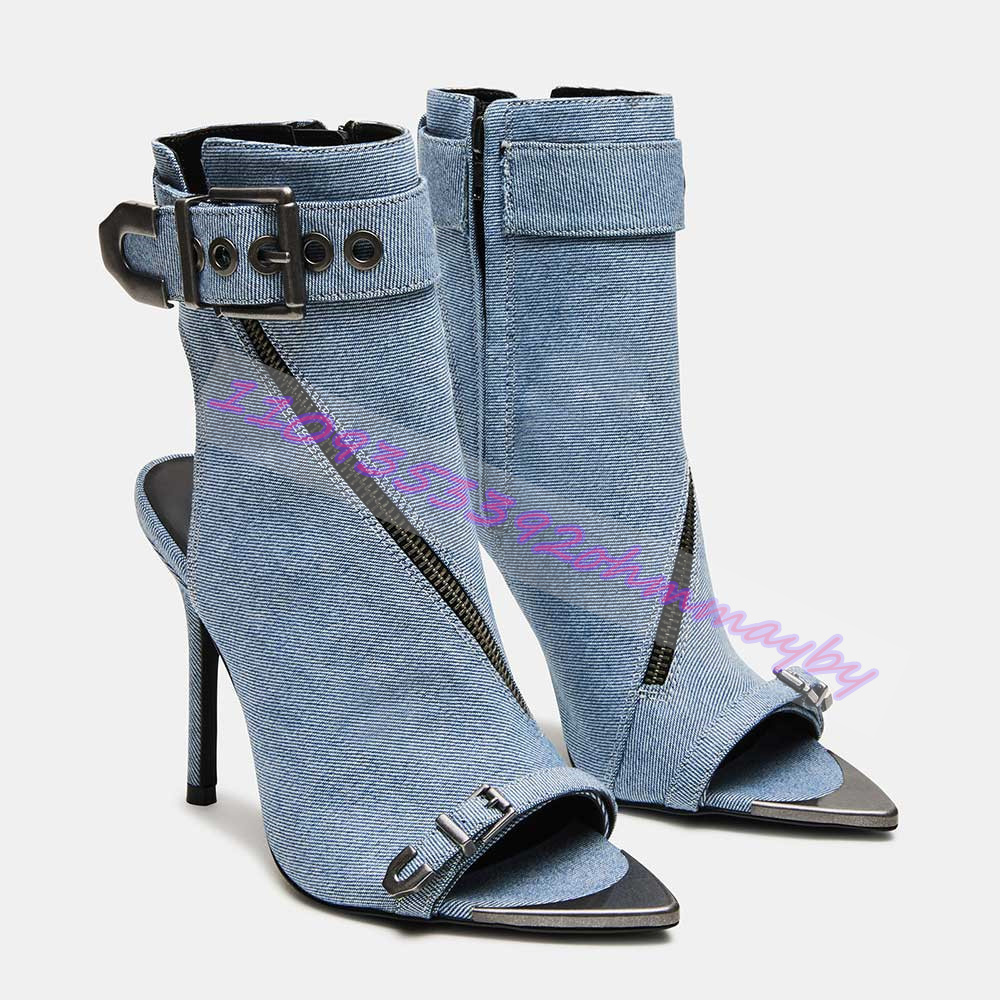 أحذية نسائية صيفية من الدنيم ا - مراجعة Women'S Fashion Leather Boots وسعره