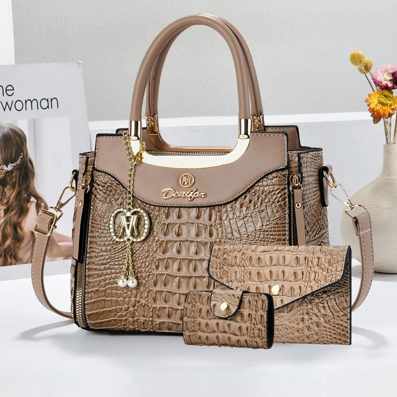 مجموعة حقائب يد نسائية بنقشة ا - مراجعة Women Fashion Handbags وسعره