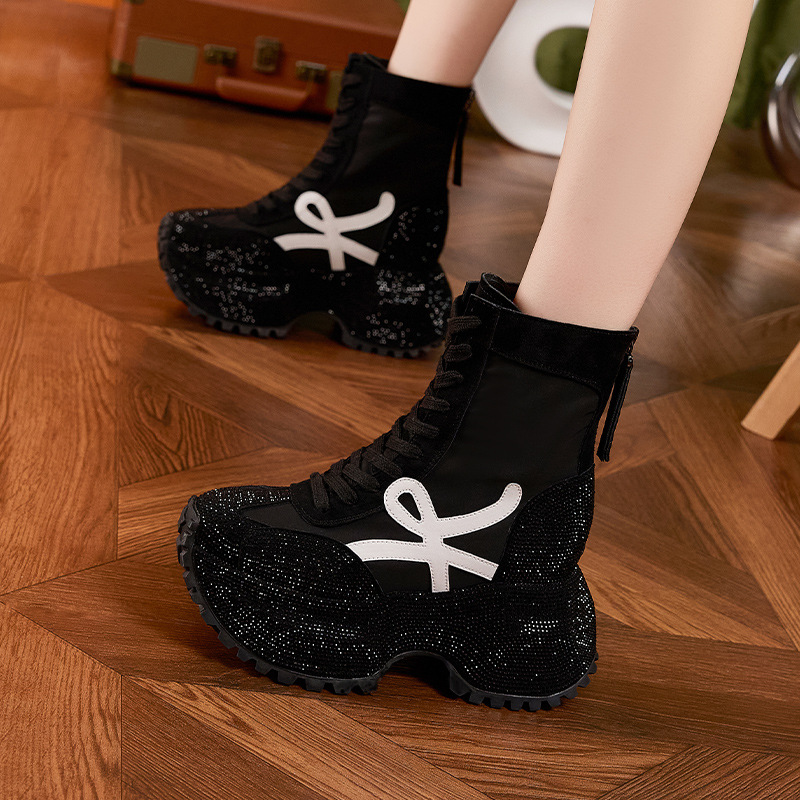 المرأة سميكة وحيد عالية الجودة - مراجعة Women'S Fashion Leather Boots وسعره