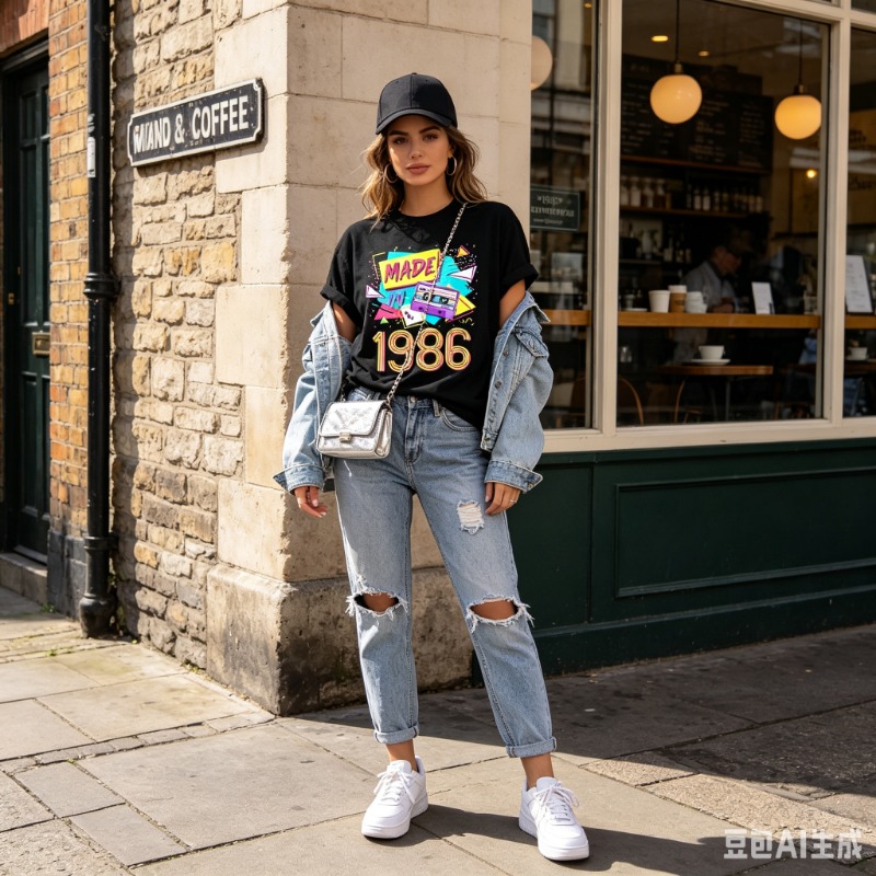 تي شيرت نسائي رجالي بتصميم رسو - مراجعة Women Fashion 80S وسعره