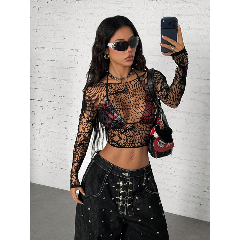 بلوزة نسائية بأكمام طويلة شفاف - مراجعة Women'S Fashion Tops وسعره