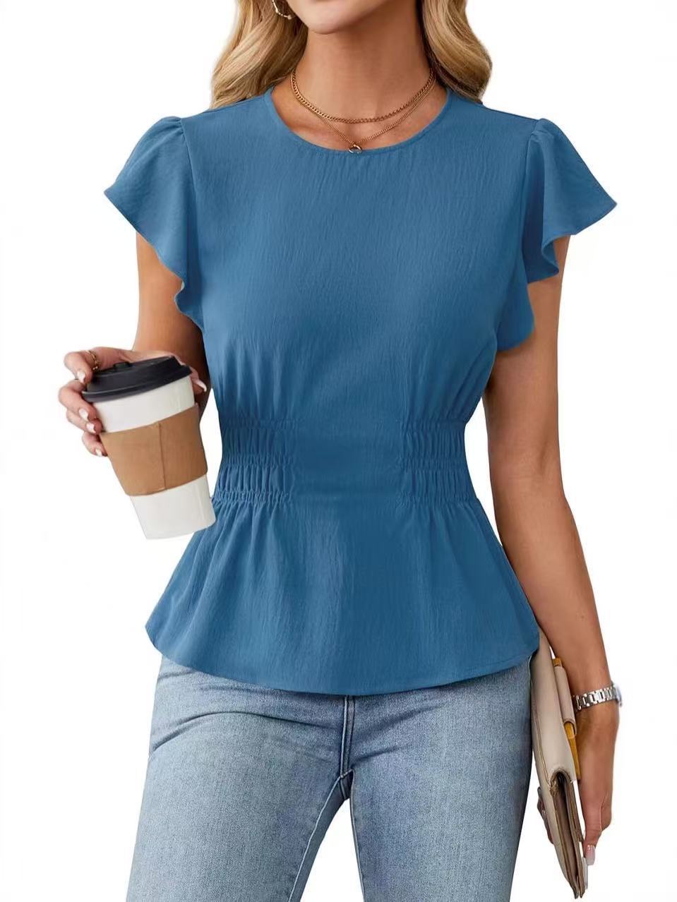 بلوزة نسائية بأكمام قصيرة مكشك - مراجعة Women'S Fashion Tops وسعره