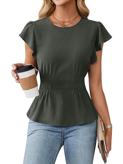 بلوزة نسائية بأكمام قصيرة مكشك - مراجعة Women'S Fashion Tops وسعره