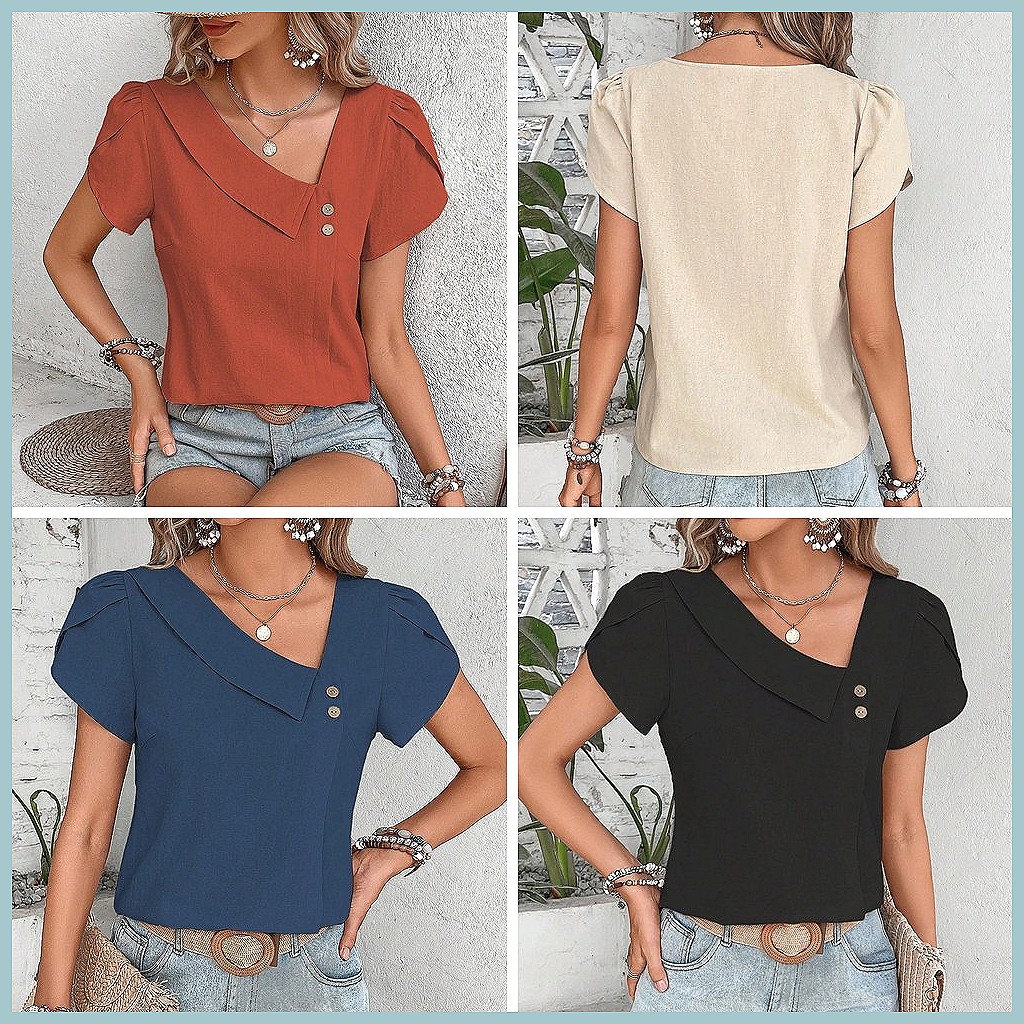 بلوزة نسائية بلون موحد بتصميم  - مراجعة Women'S Fashion Tops وسعره